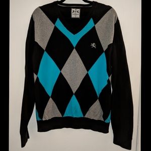 Express Argyle V-Neck Sweater